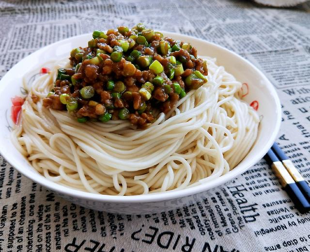 蒜苔肉酱拌面(打卤面)