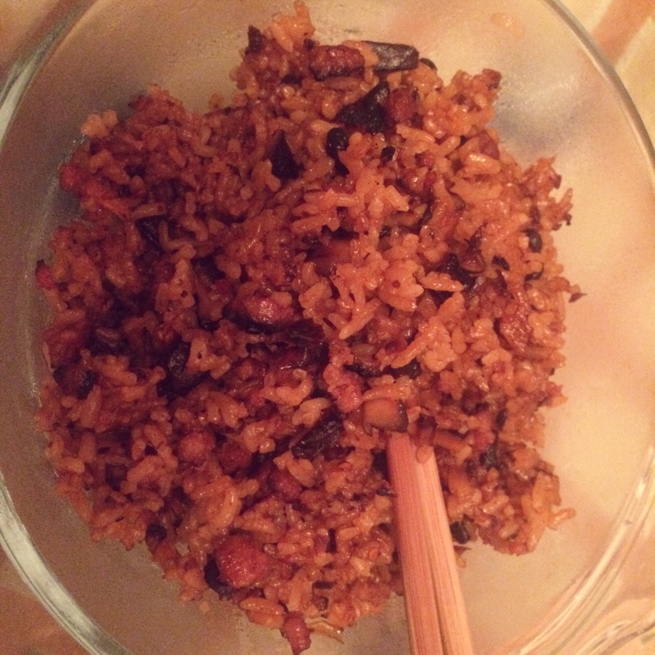 电饭锅版香菇腊肠饭