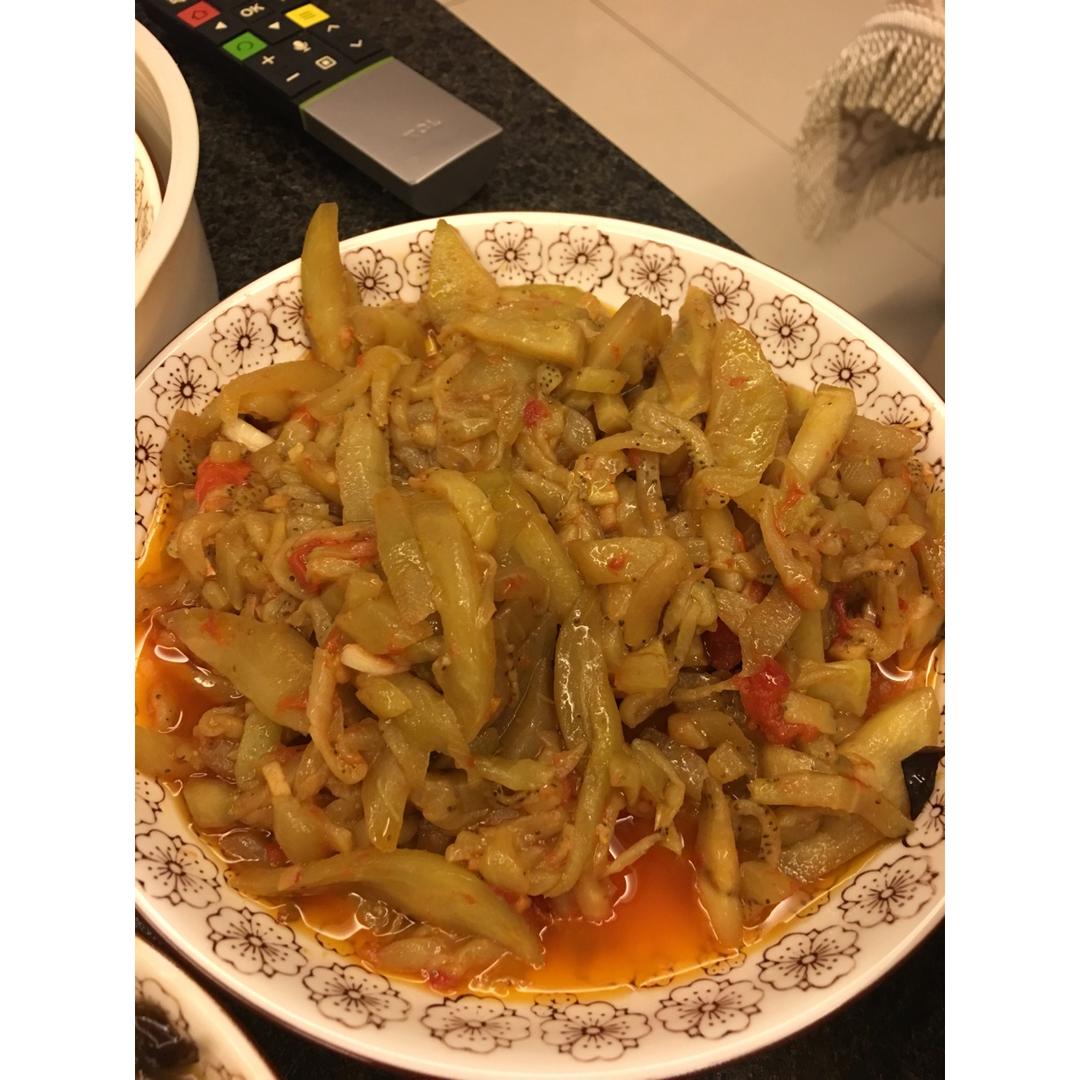 西红柿炒茄丝