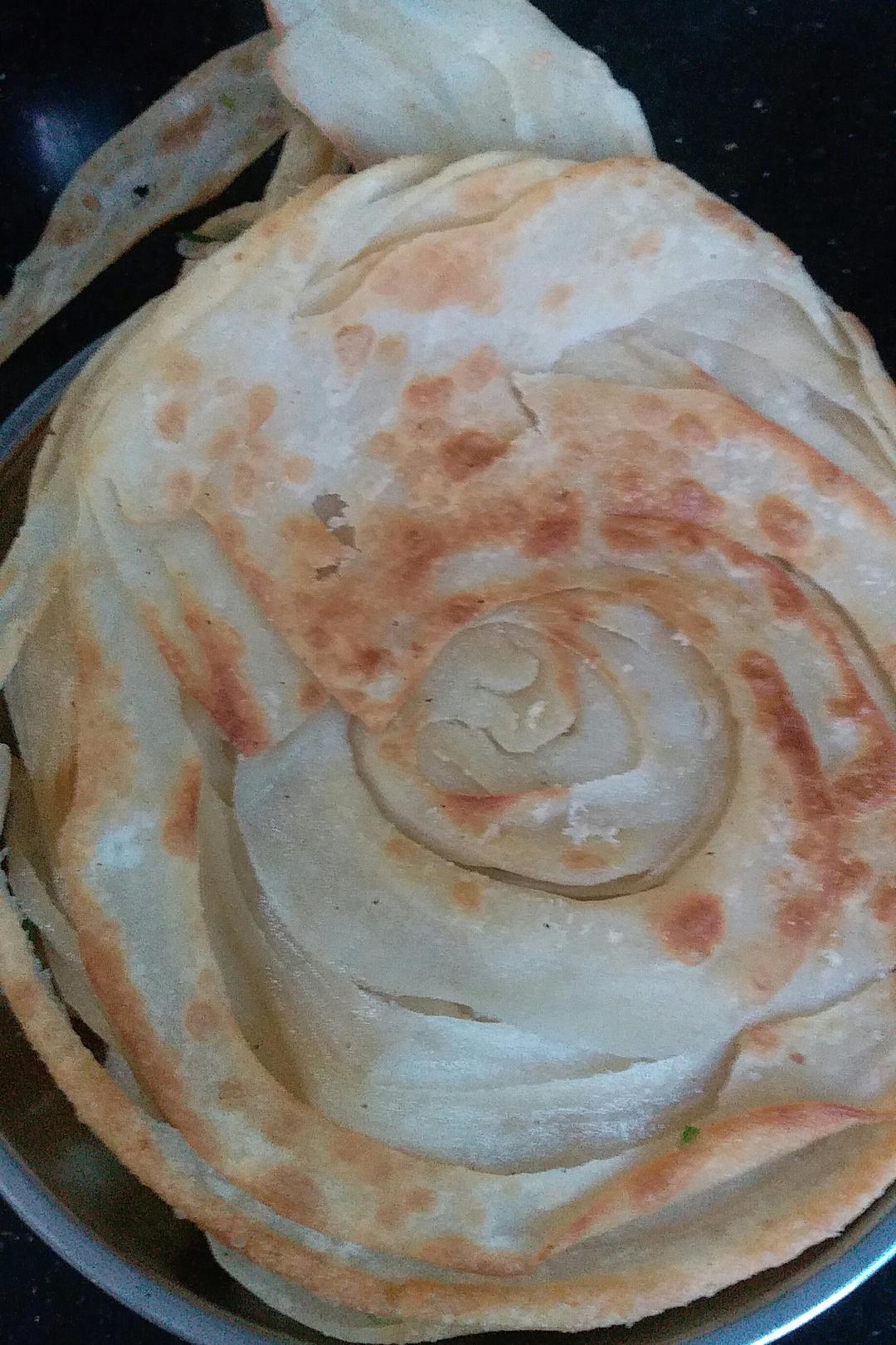 千层油饼（比外边买的印度飞饼更好吃）