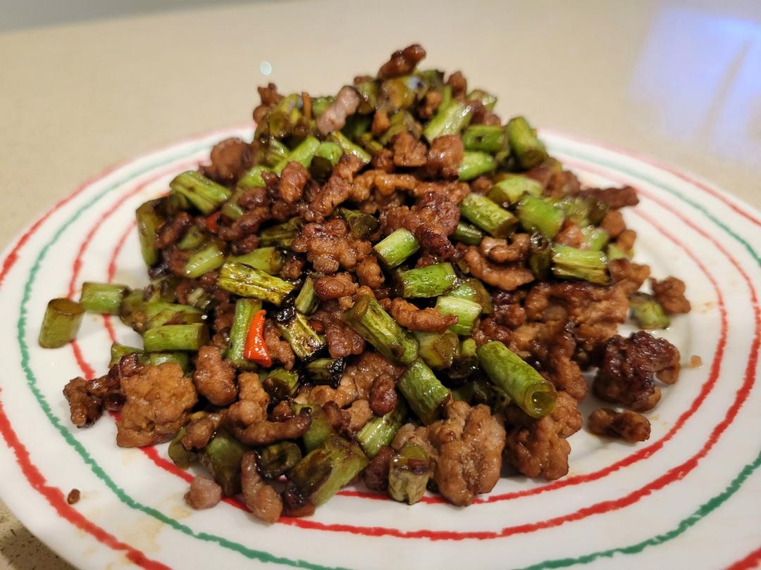 肉沫豆角下饭菜