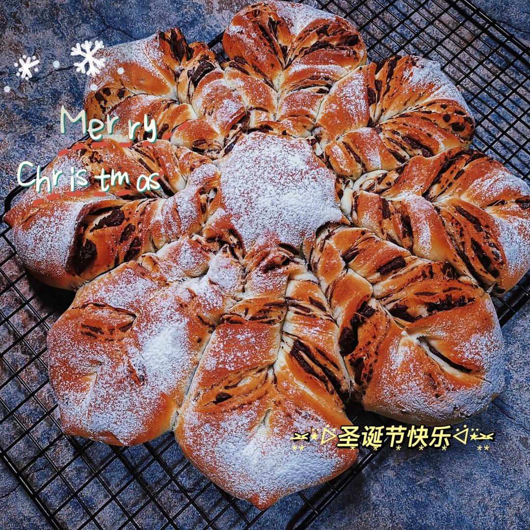 圣诞巧克力雪花面包