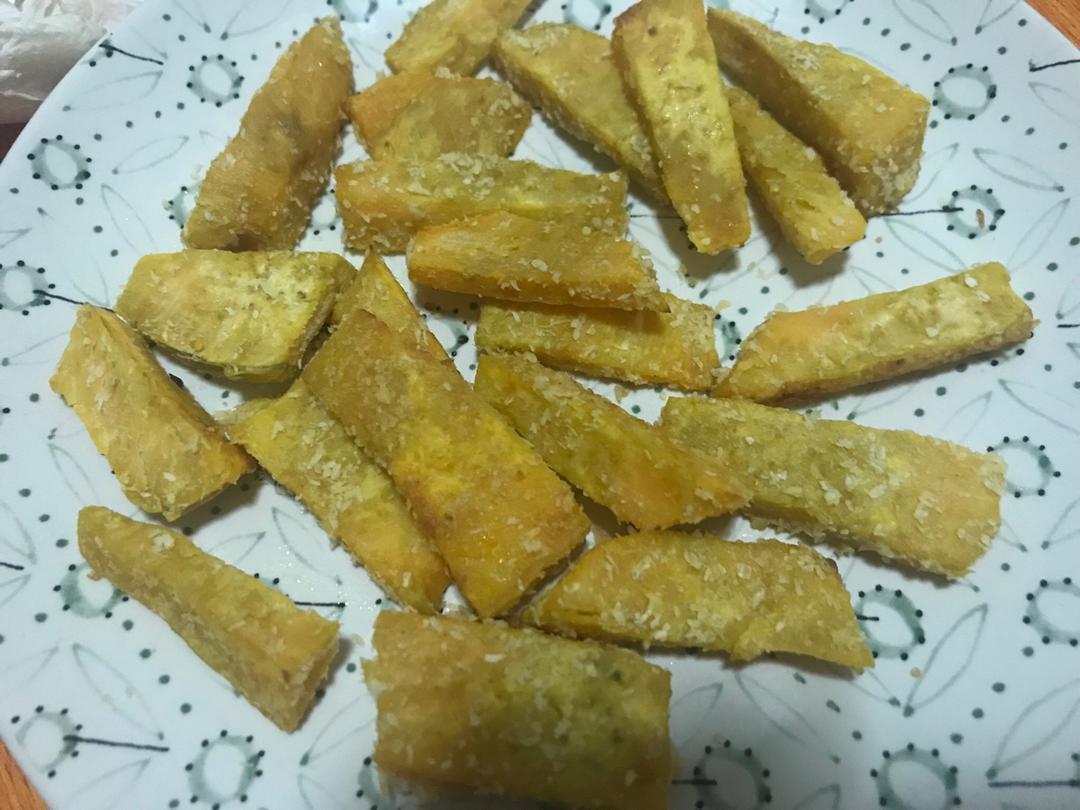 椰蓉烤红薯条（健康夜宵）
