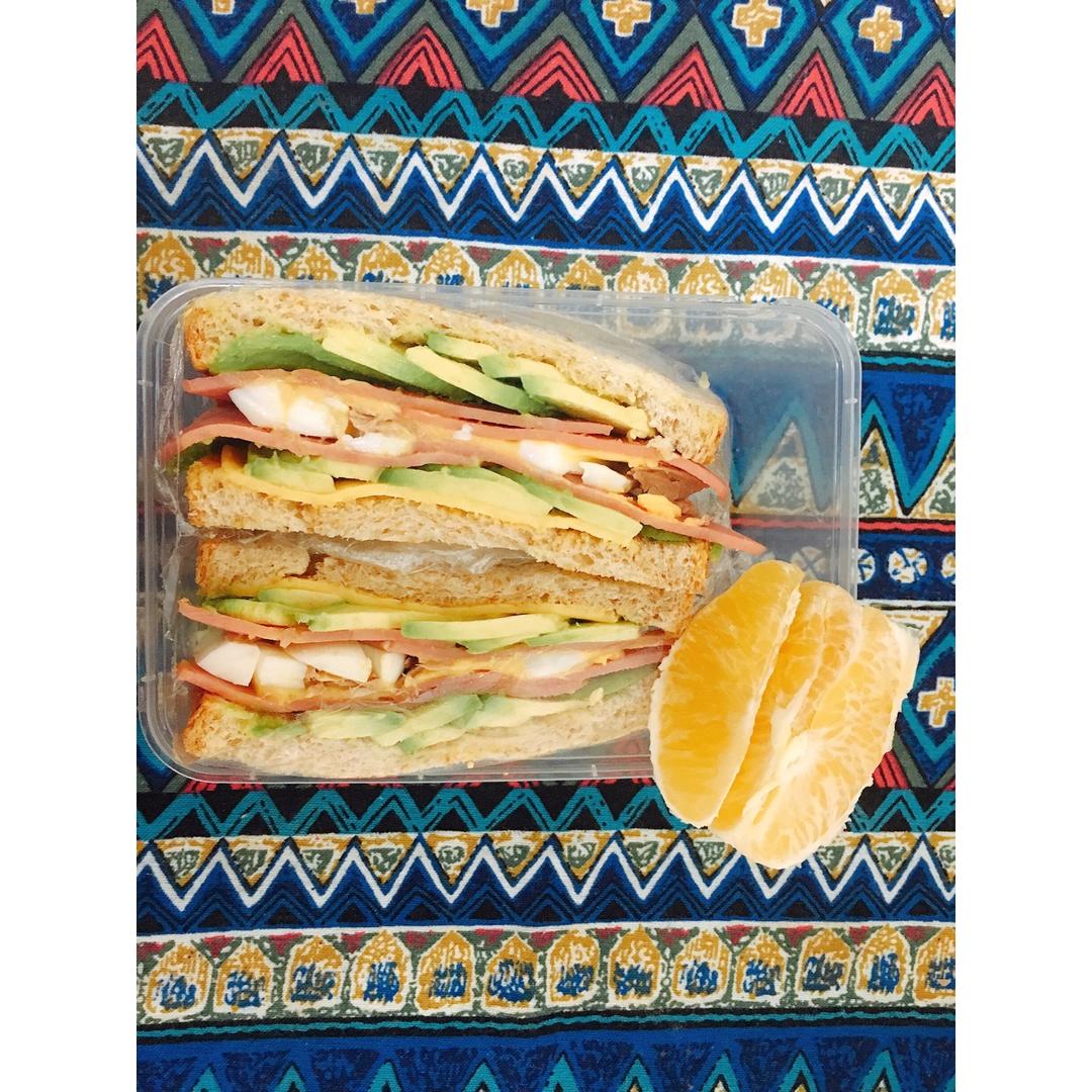 如何做超厚的沼三明治~详细tip！牛油果鸡蛋午餐肉三明治~