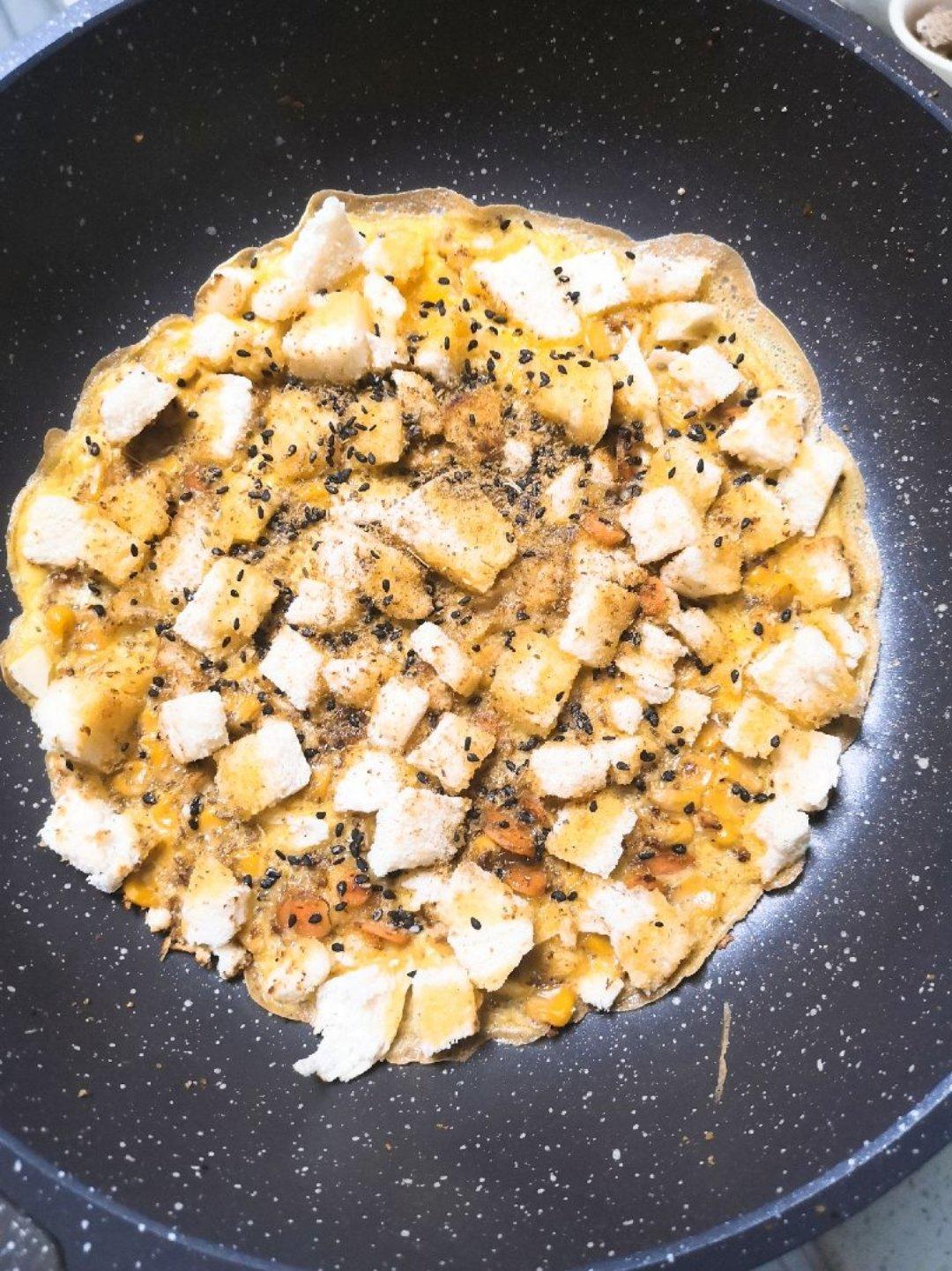 抖音网红～馒头（吐司）鸡蛋饼