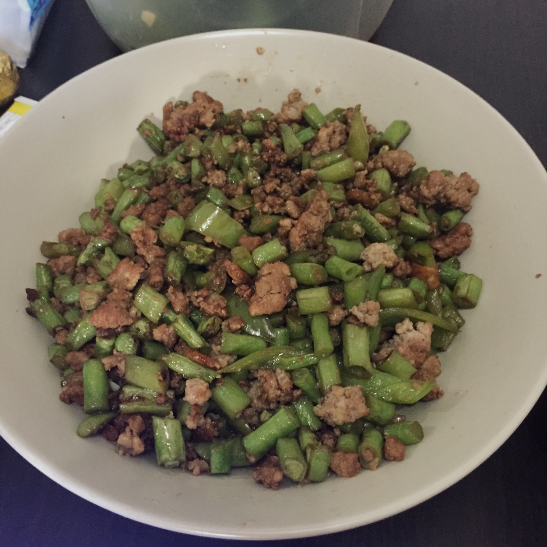 肉沫豆角下饭菜