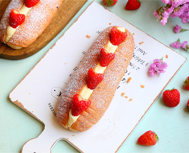 草莓甜心乳酪面包的做法