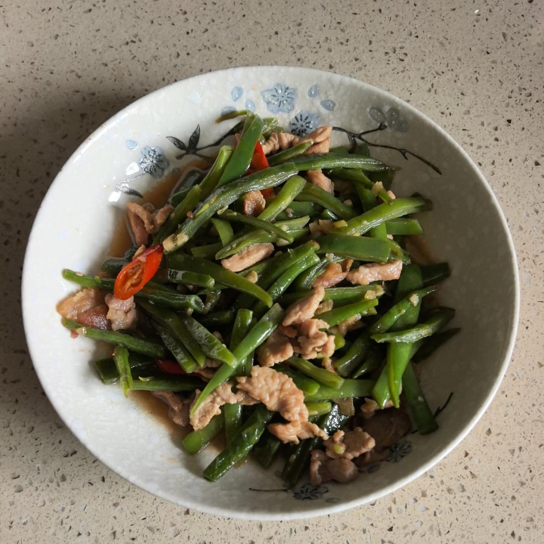 四季豆炒五花肉
