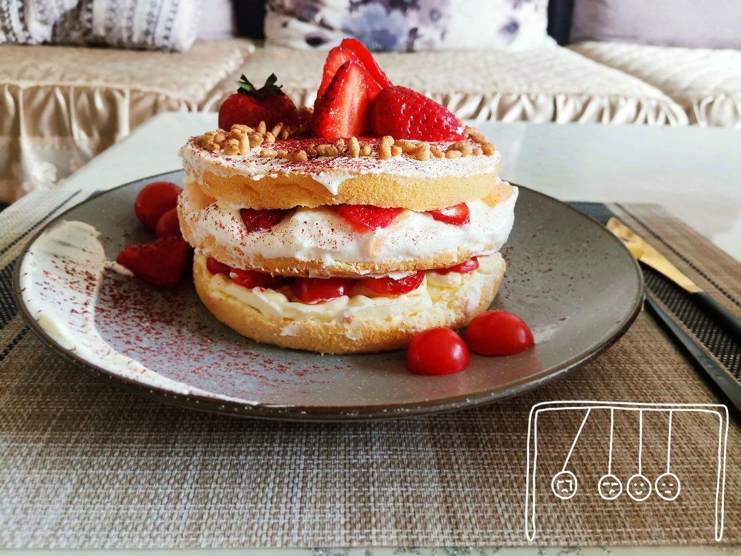 不会抹奶油也可以做的水果裸蛋糕～