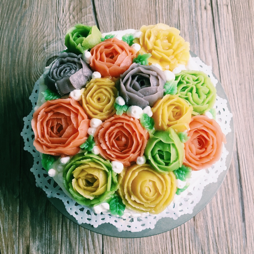 韩式裱花配方—豆沙奶油霜