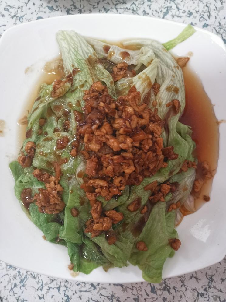 蒜蓉鸡蓉淋油生菜