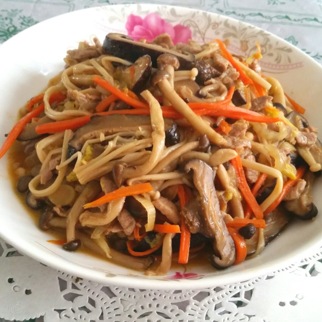 双菇炒白菜