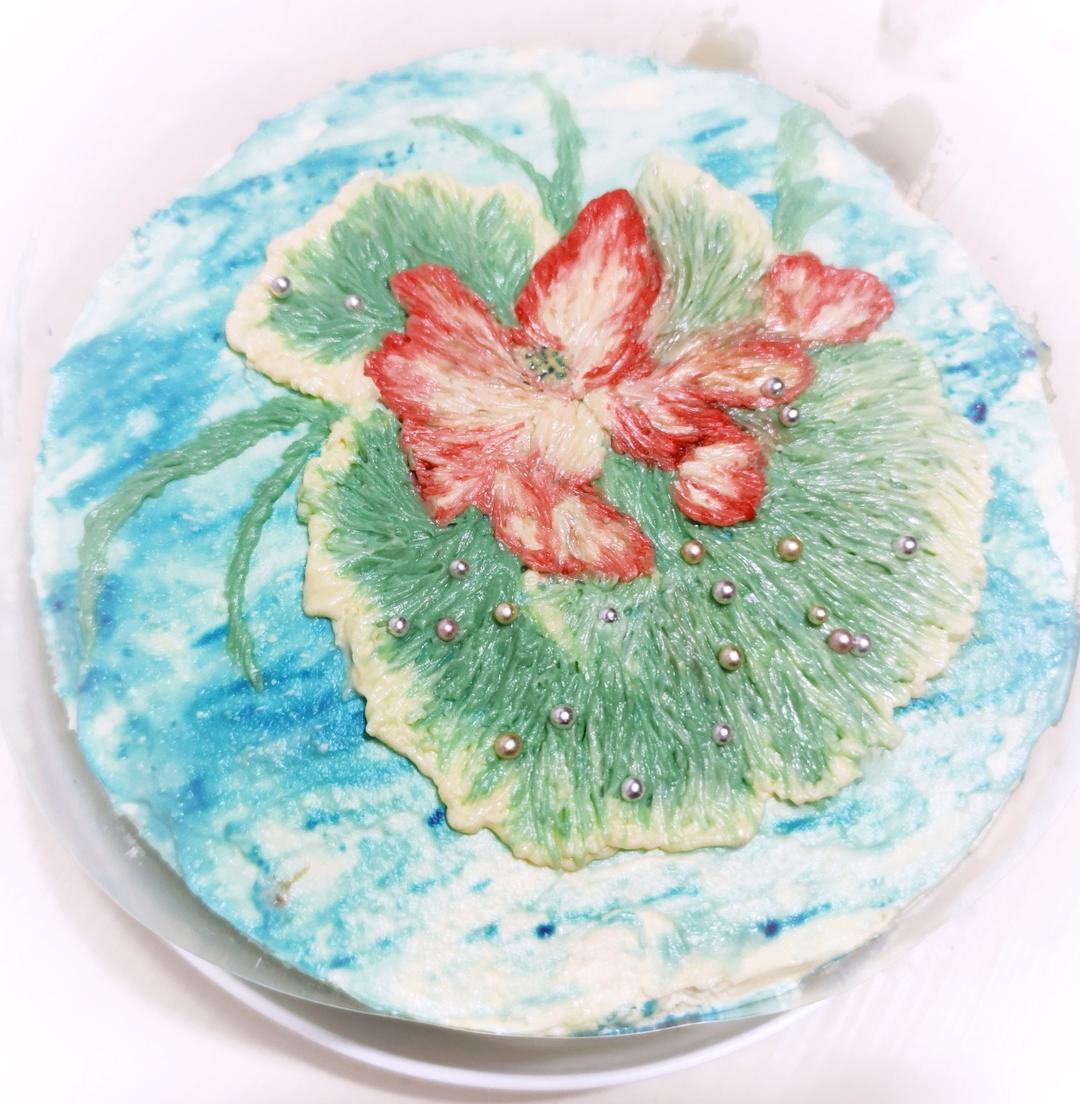 奶油霜刺绣蛋糕