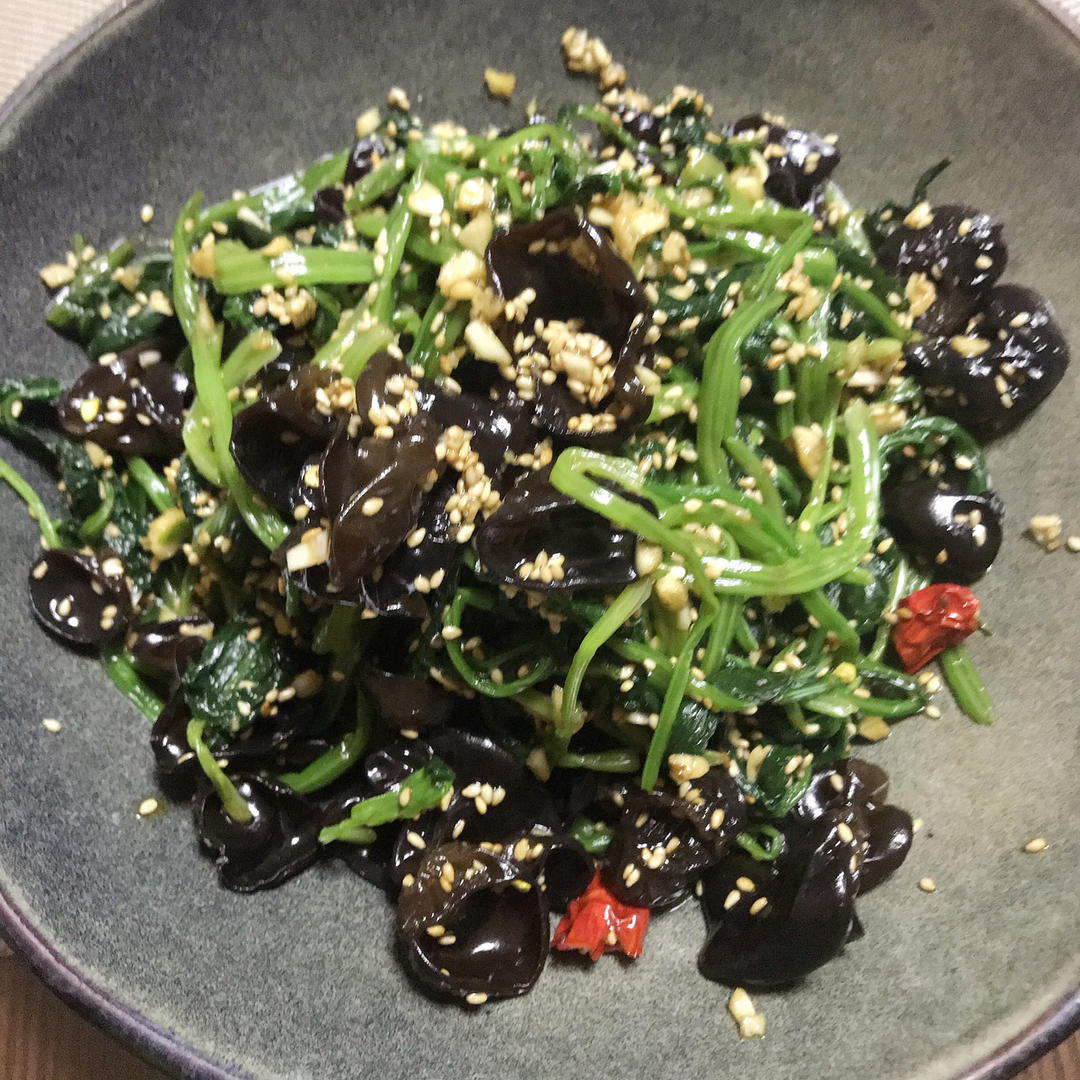 清爽开胃凉菜｜凉拌菠菜木耳