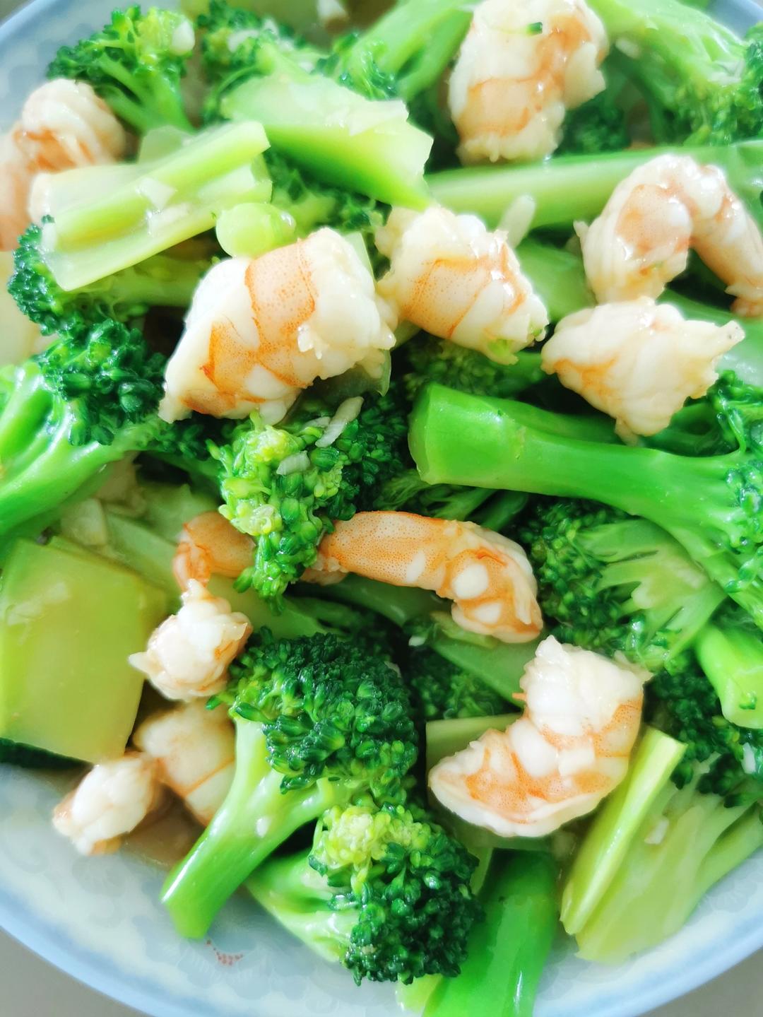 减肥去脂的西兰花炒虾仁