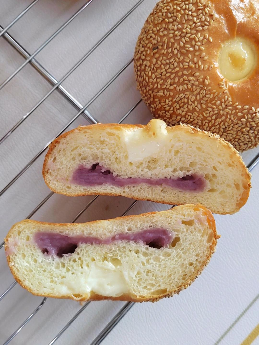 日式芝麻红豆包｜香甜柔软