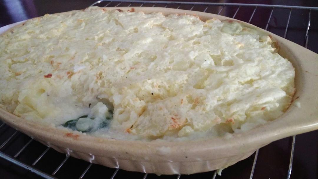 低卡鱼派fish pie，无黄油奶油