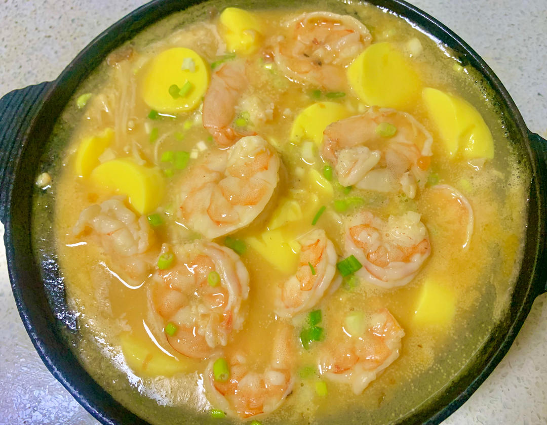 鲜虾豆腐煲