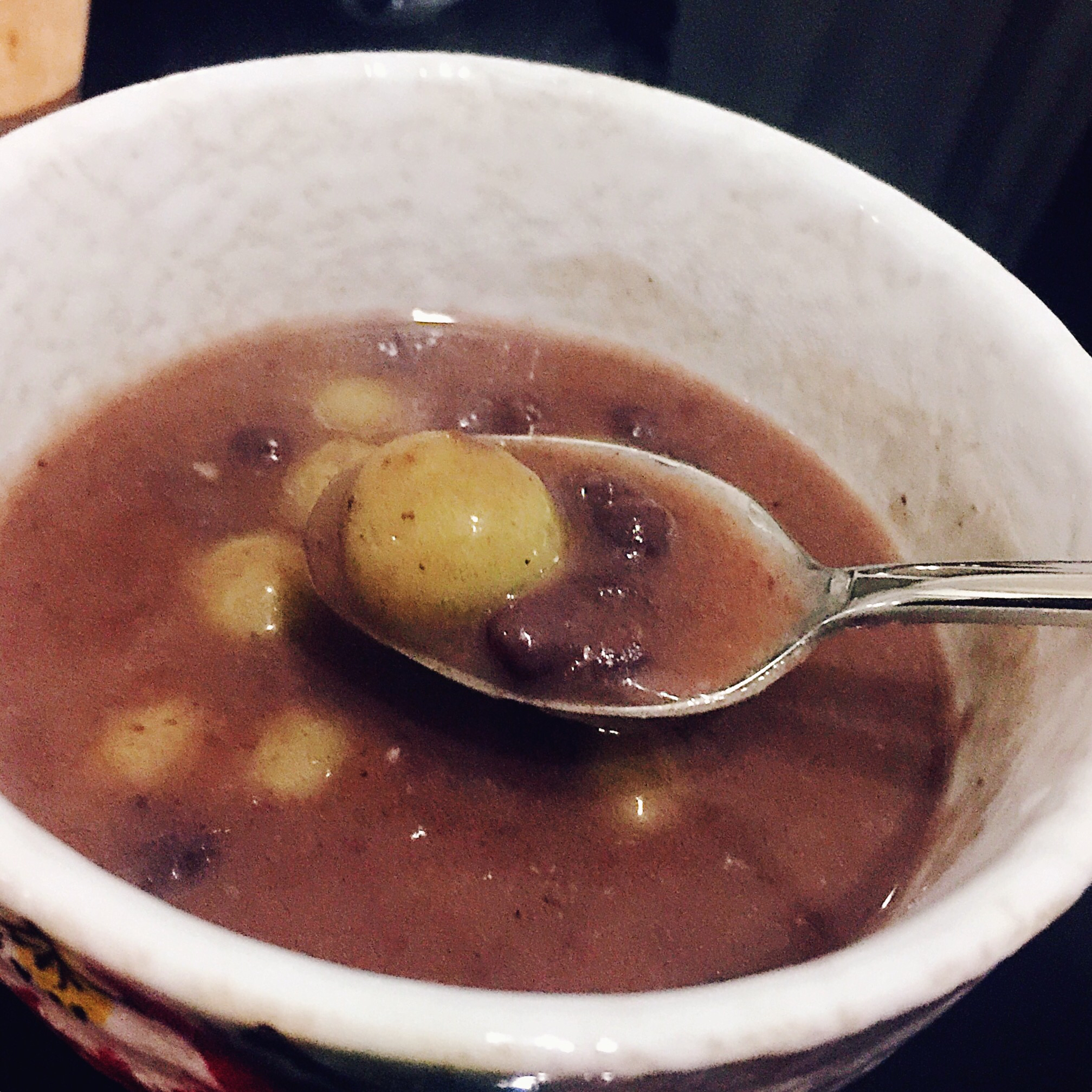 抹茶牛奶红豆沙汤圆