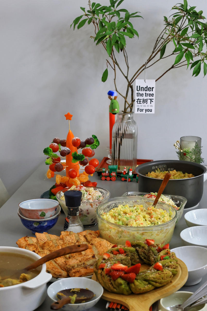 抹茶蔓越莓花环面包