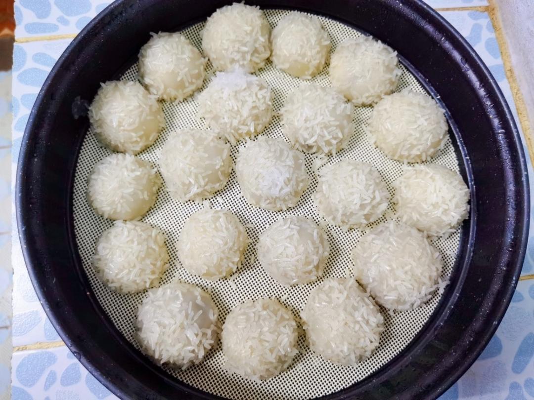 糯米粉红豆团子（粘团/年团）