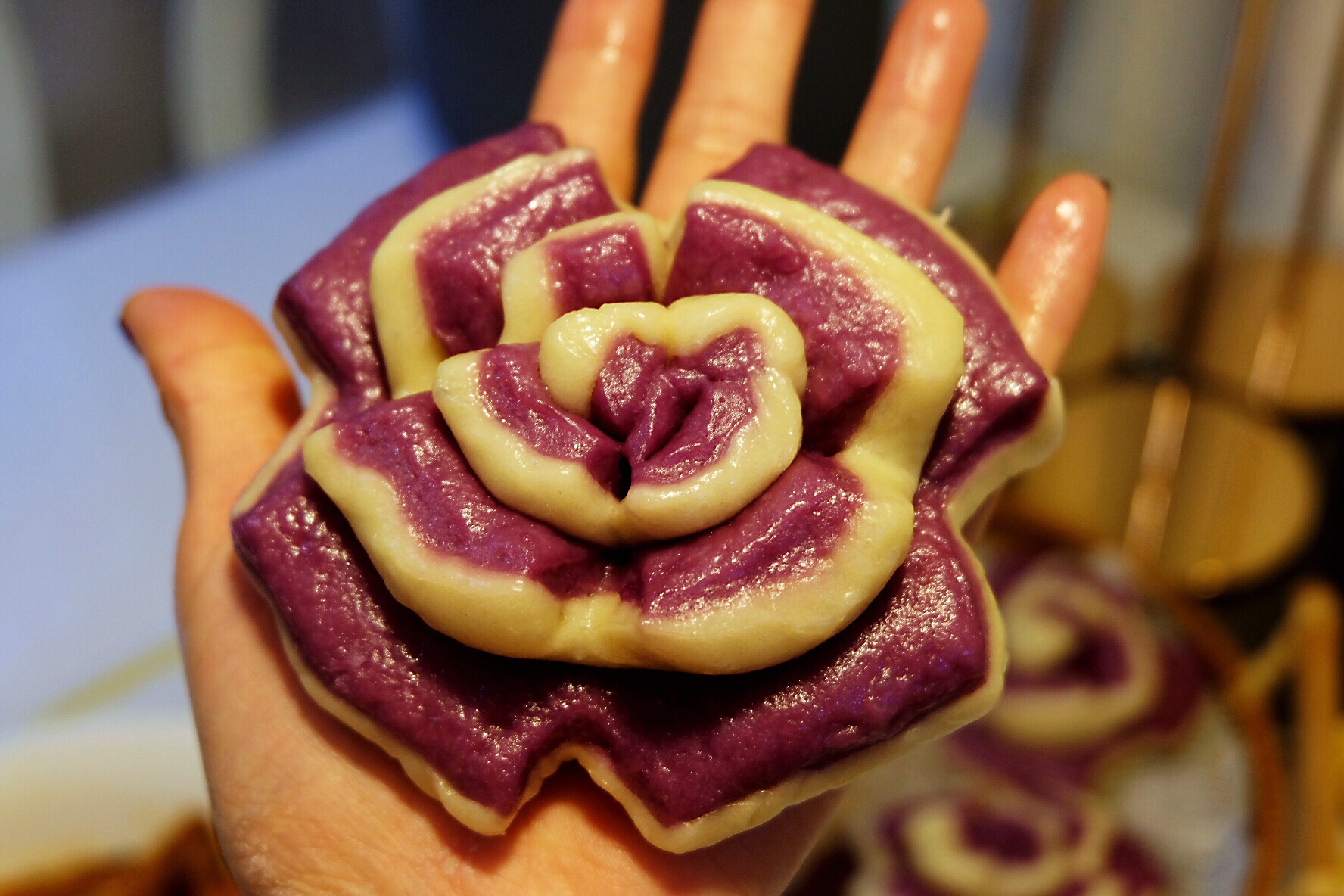 开花的紫薯馒头的做法 步骤1