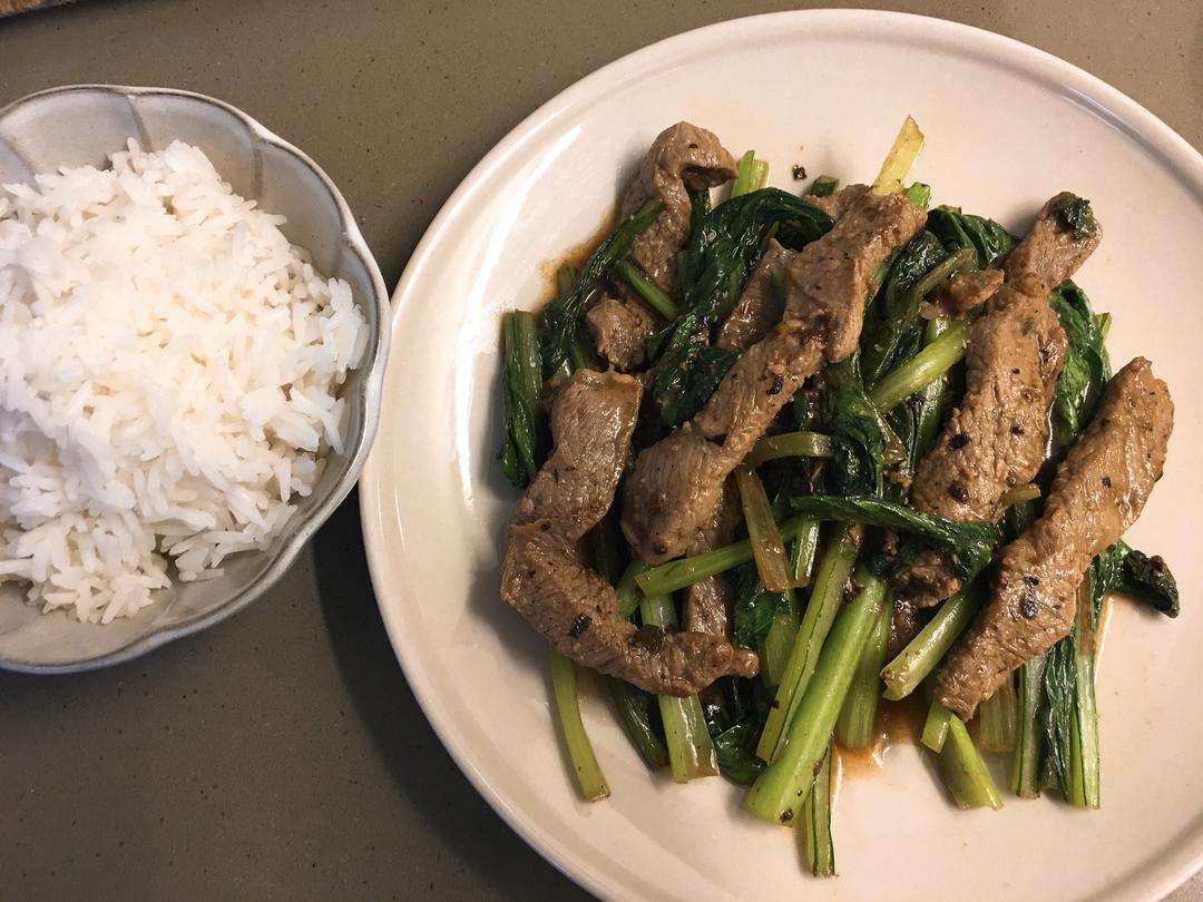 牛柳條炒菜心