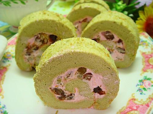 绿茶蜜豆蛋糕卷的做法