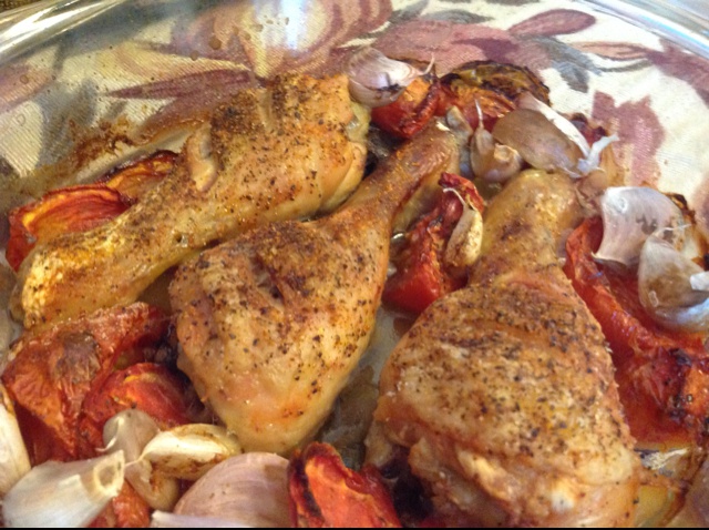 香蒜蕃茄烤鸡腿