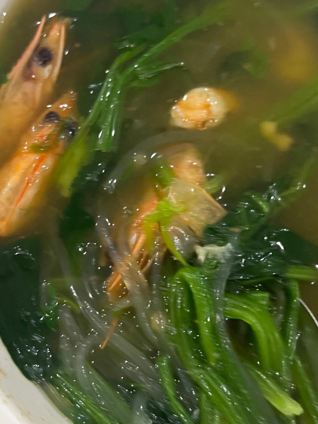 鲜掉眉毛的虾仁菠菜汤
