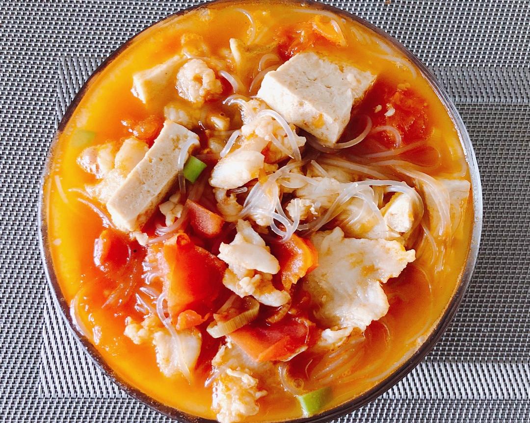 番茄龙利鱼（冻豆腐粉丝版）的做法