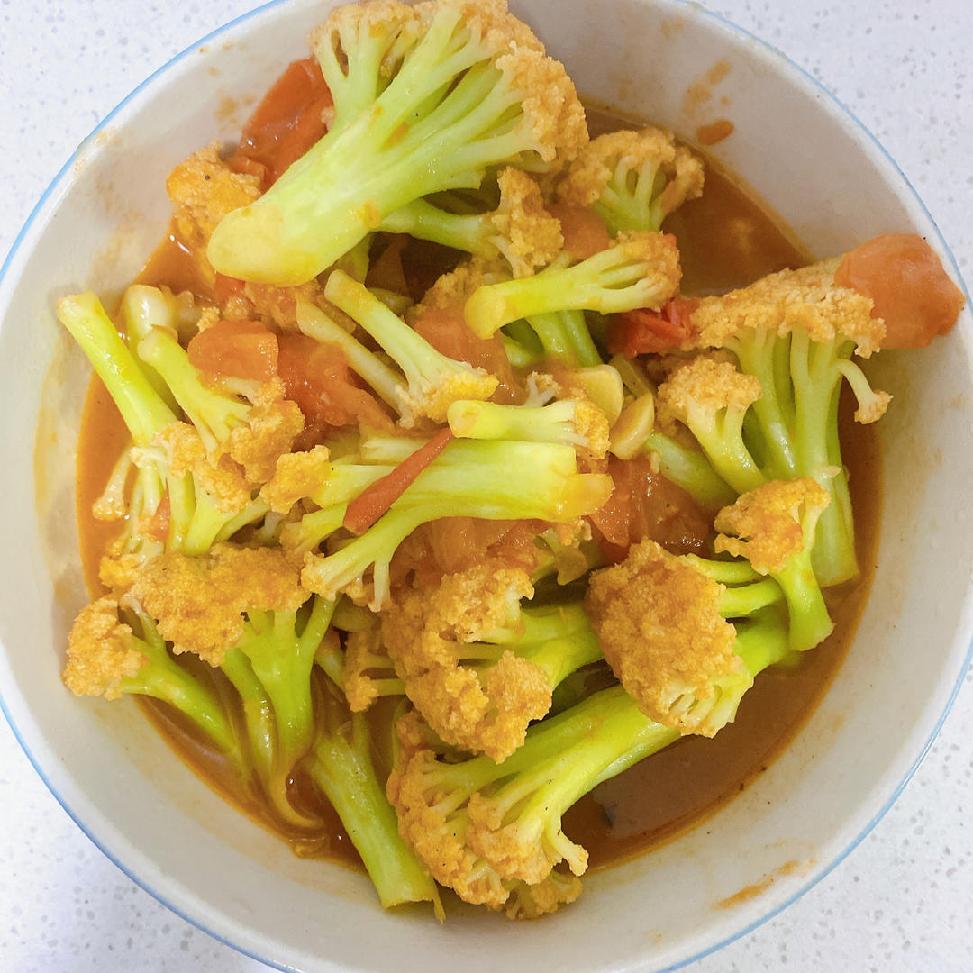西红柿炒菜花（夏季开胃菜）
