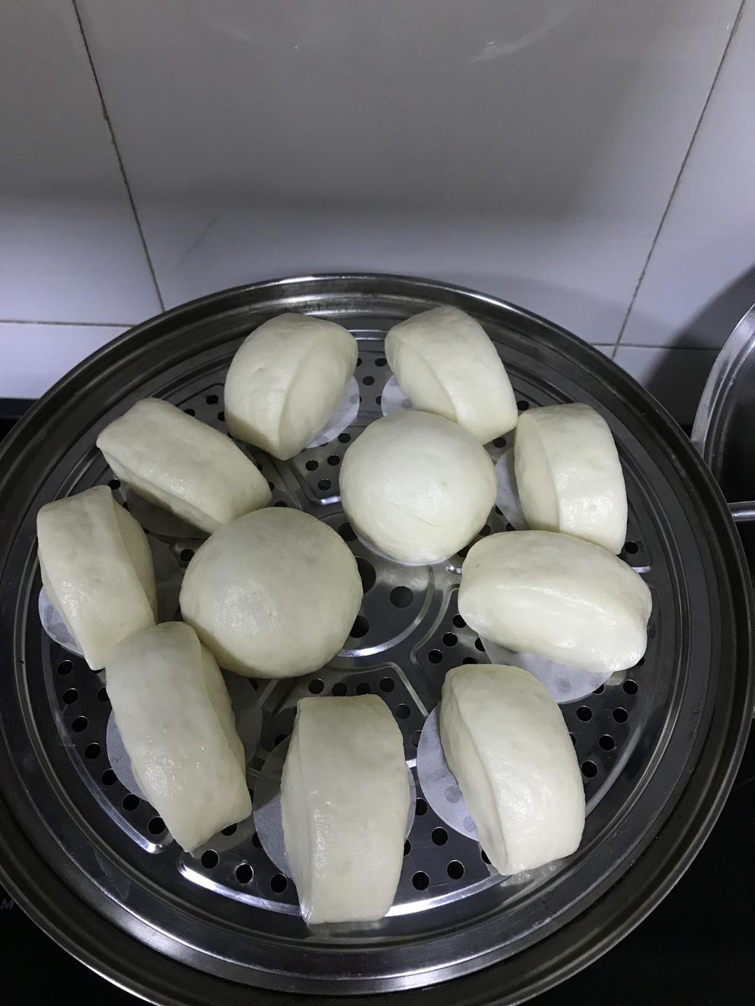 自制牛奶馒头（面包机和面）