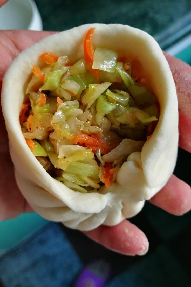 红萝卜圆白菜素菜包子（一次性发酵，附视频）