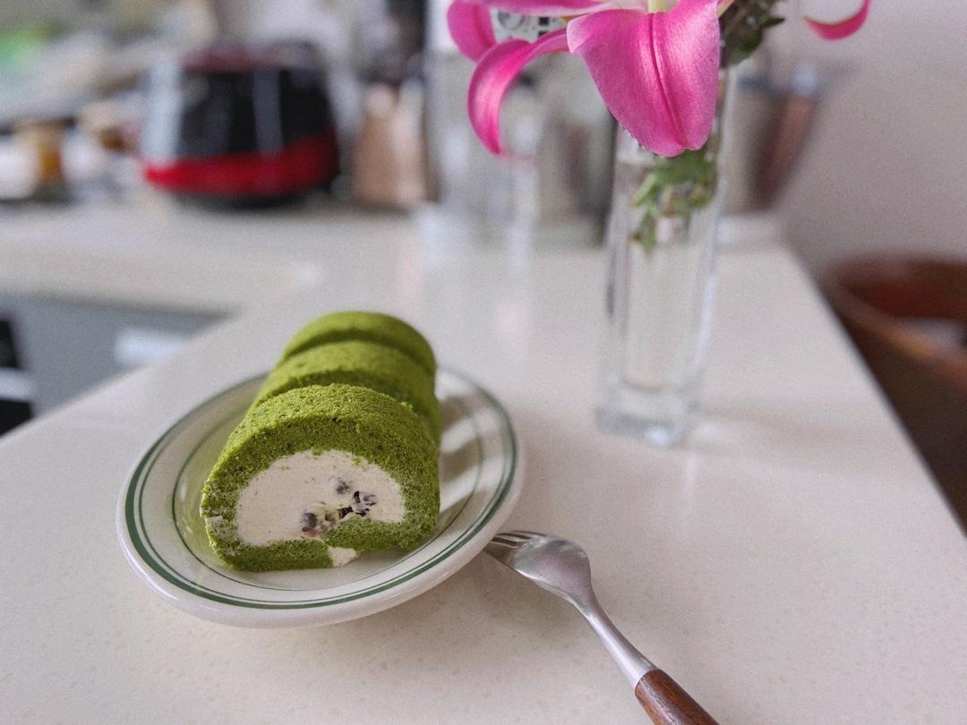 抹茶红豆蛋糕卷
