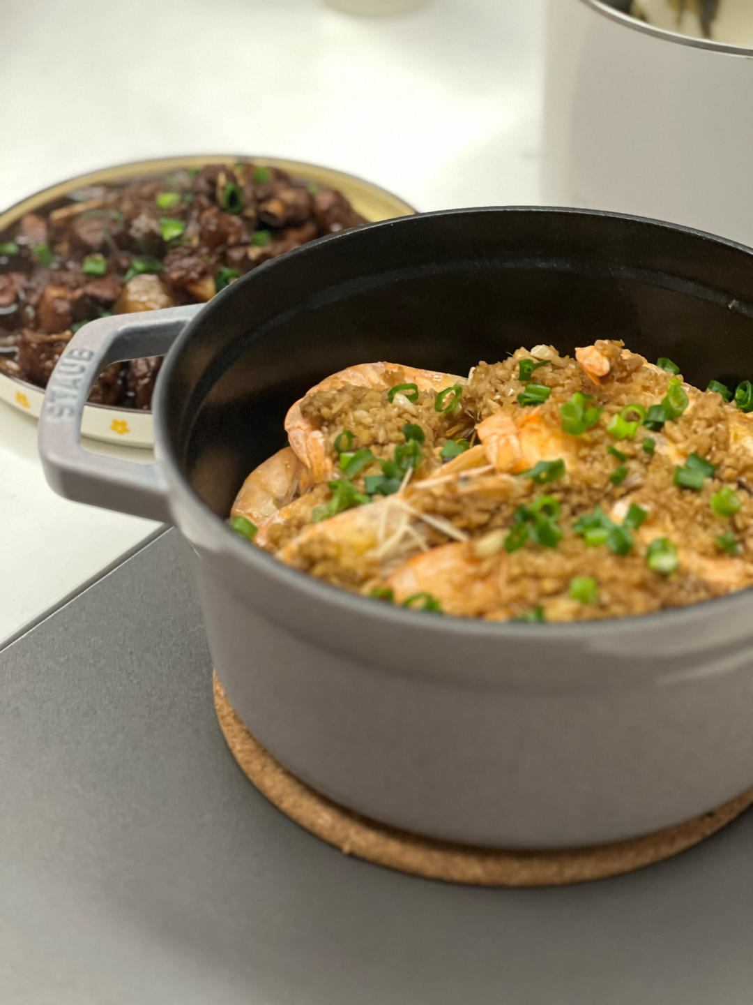 Staub铸铁锅｜10分钟快手菜｜蒜香粉丝虾煲｜100%成功