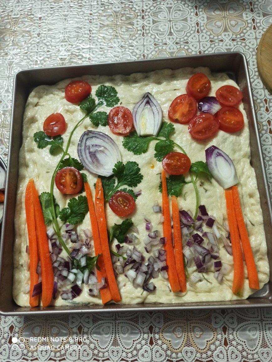 油画一般的意大利Focaccia佛卡夏面包