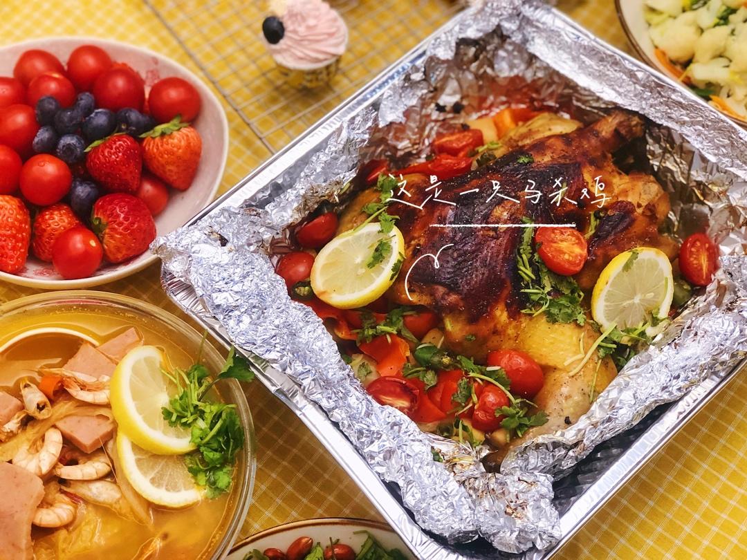 圣诞烤鸡|蜂蜜黄油烤鸡~超级鲜美多汁烤鸡~