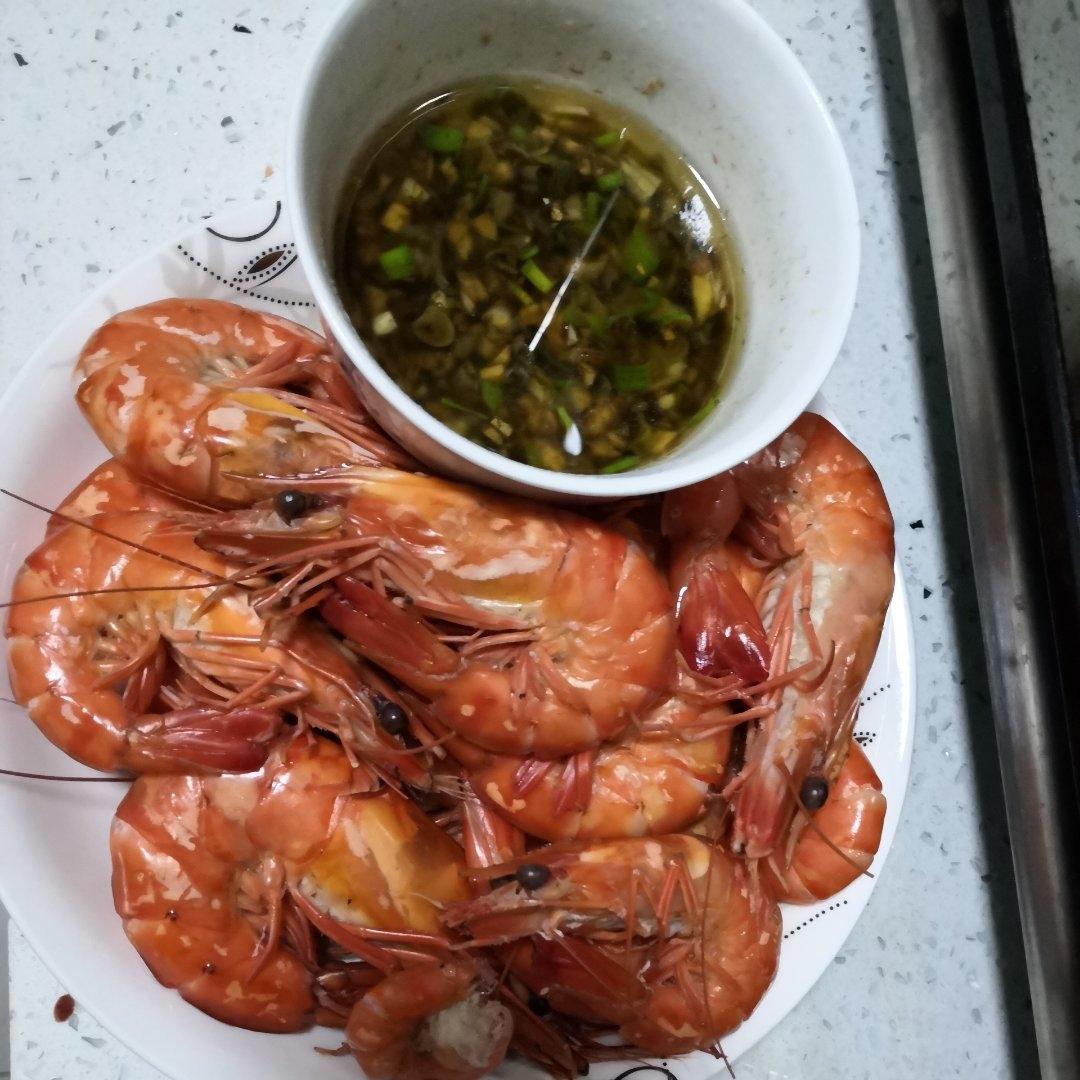 白灼斑节虾（附蘸料）