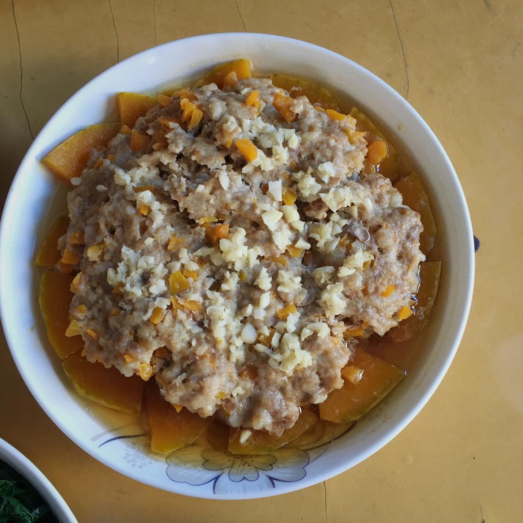 清蒸南瓜肉饼