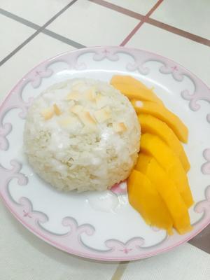 椰汁芒果糯米饭的做法 步骤4