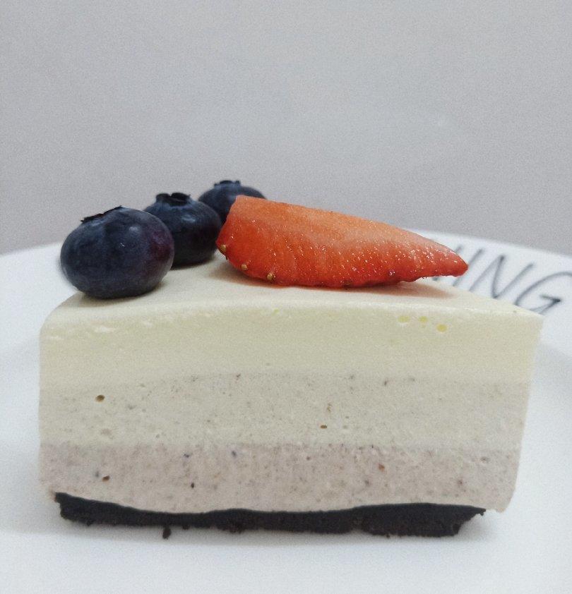 渐变蓝莓冻芝士蛋糕（免烤）