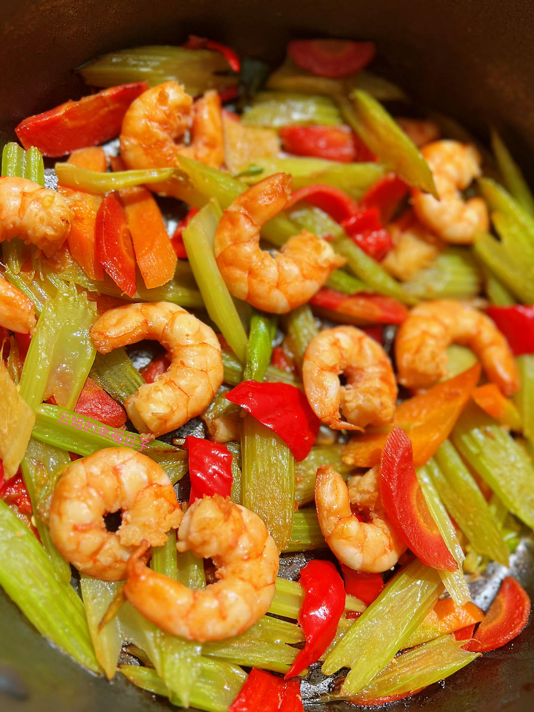 西芹虾仁的做法