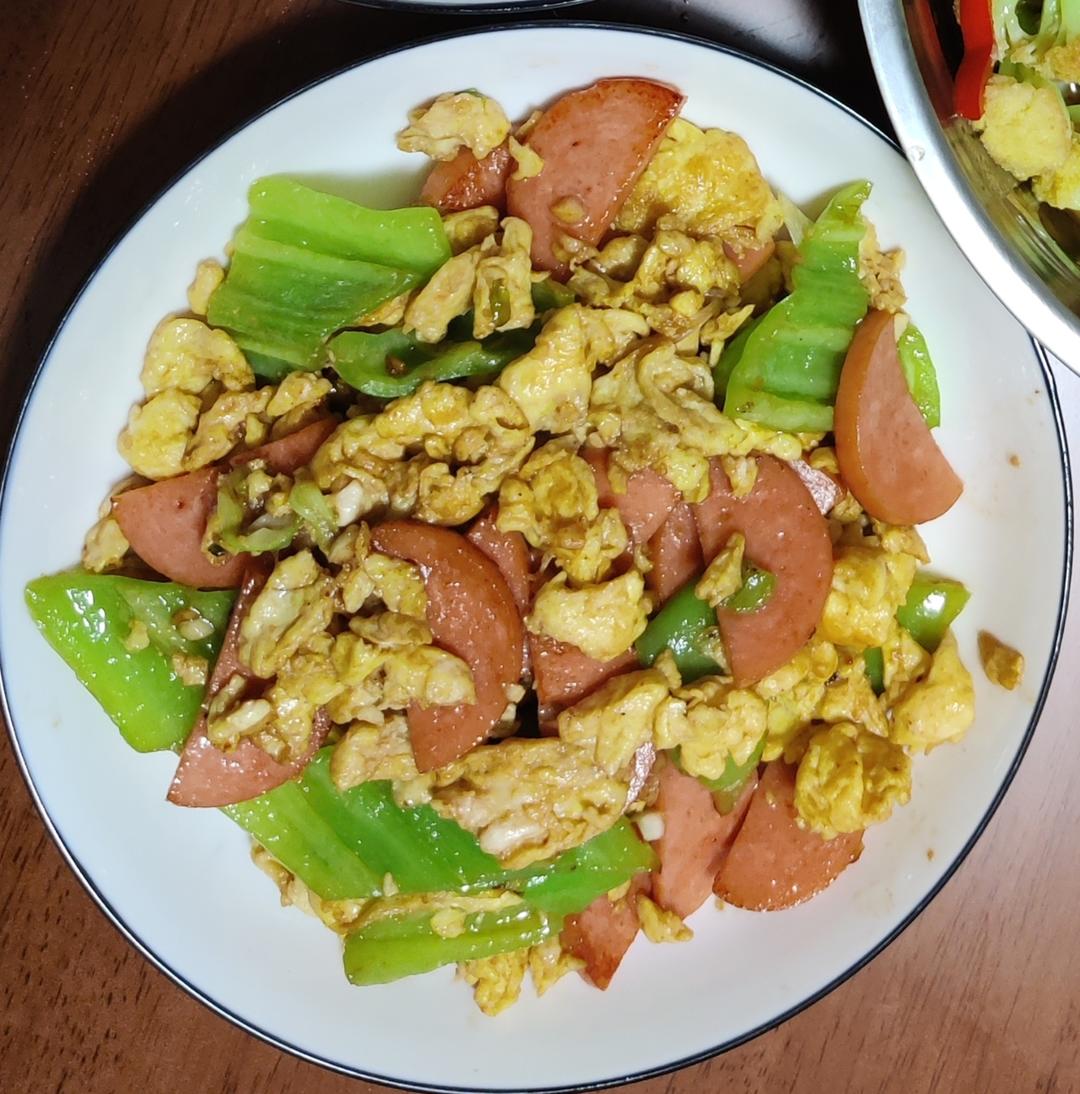 青椒火腿炒鸡蛋