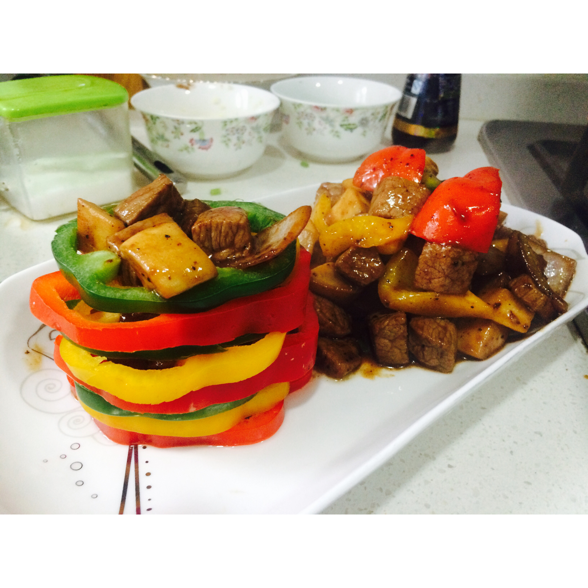 黑椒杏鲍菇牛肉粒