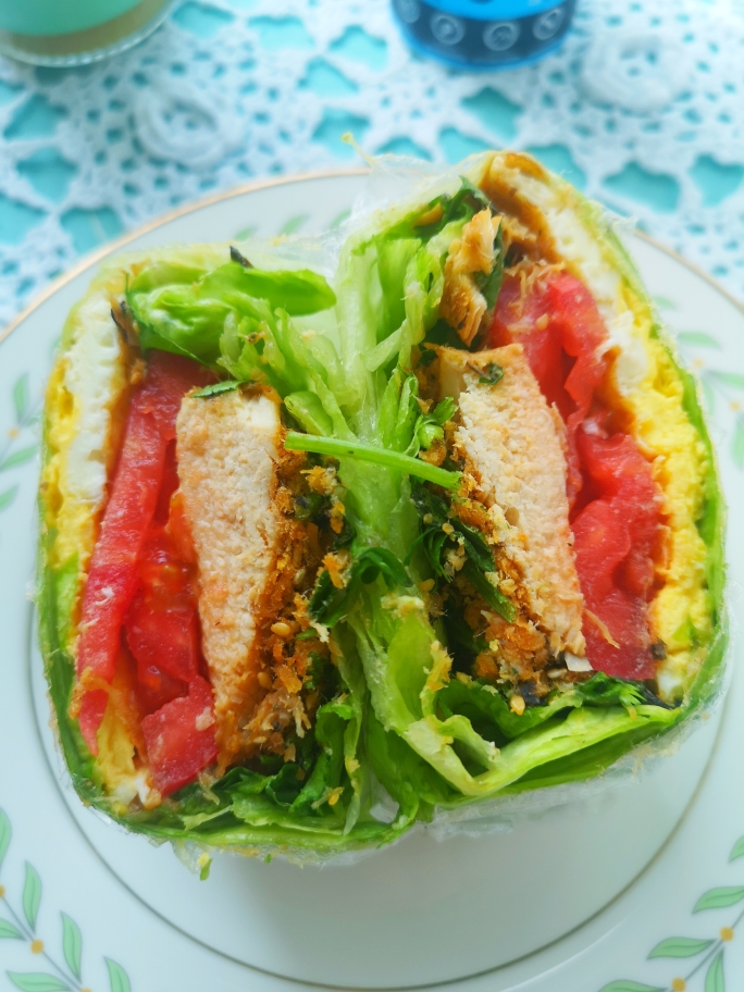 🔥关晓彤蔬菜三明治🥪减脂必备的做法 步骤10