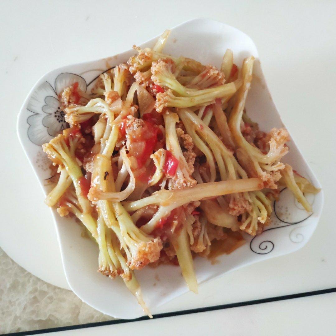 番茄炒有机花菜~~酸甜鲜美、脆爽清香、不油不腻、简单易做
