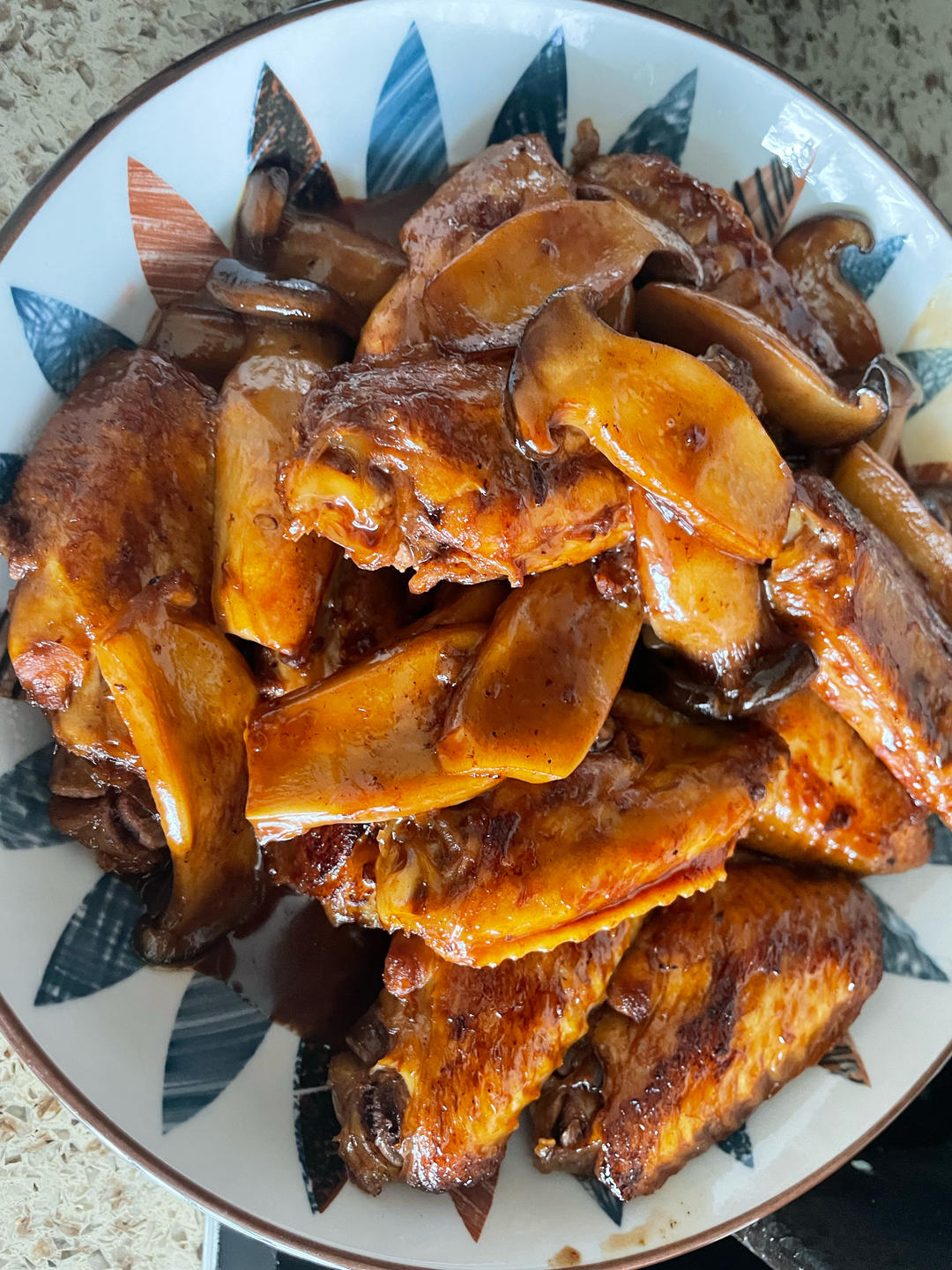 照烧鸡翅杏鲍菇