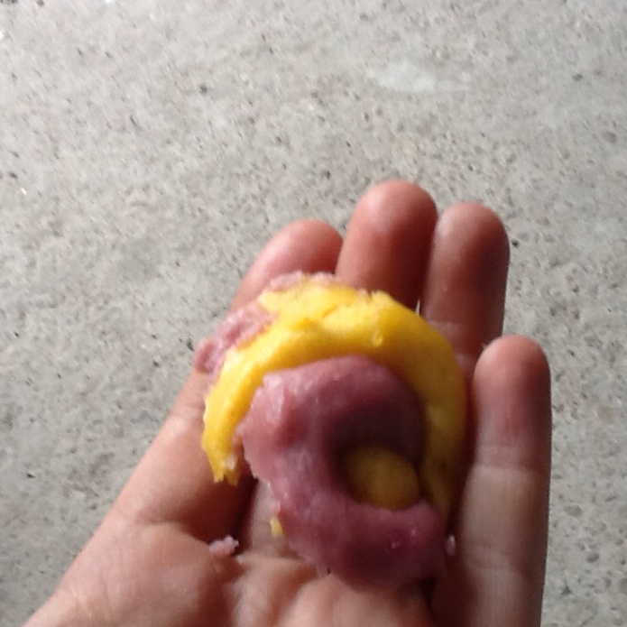 彩色玫瑰花形馒头