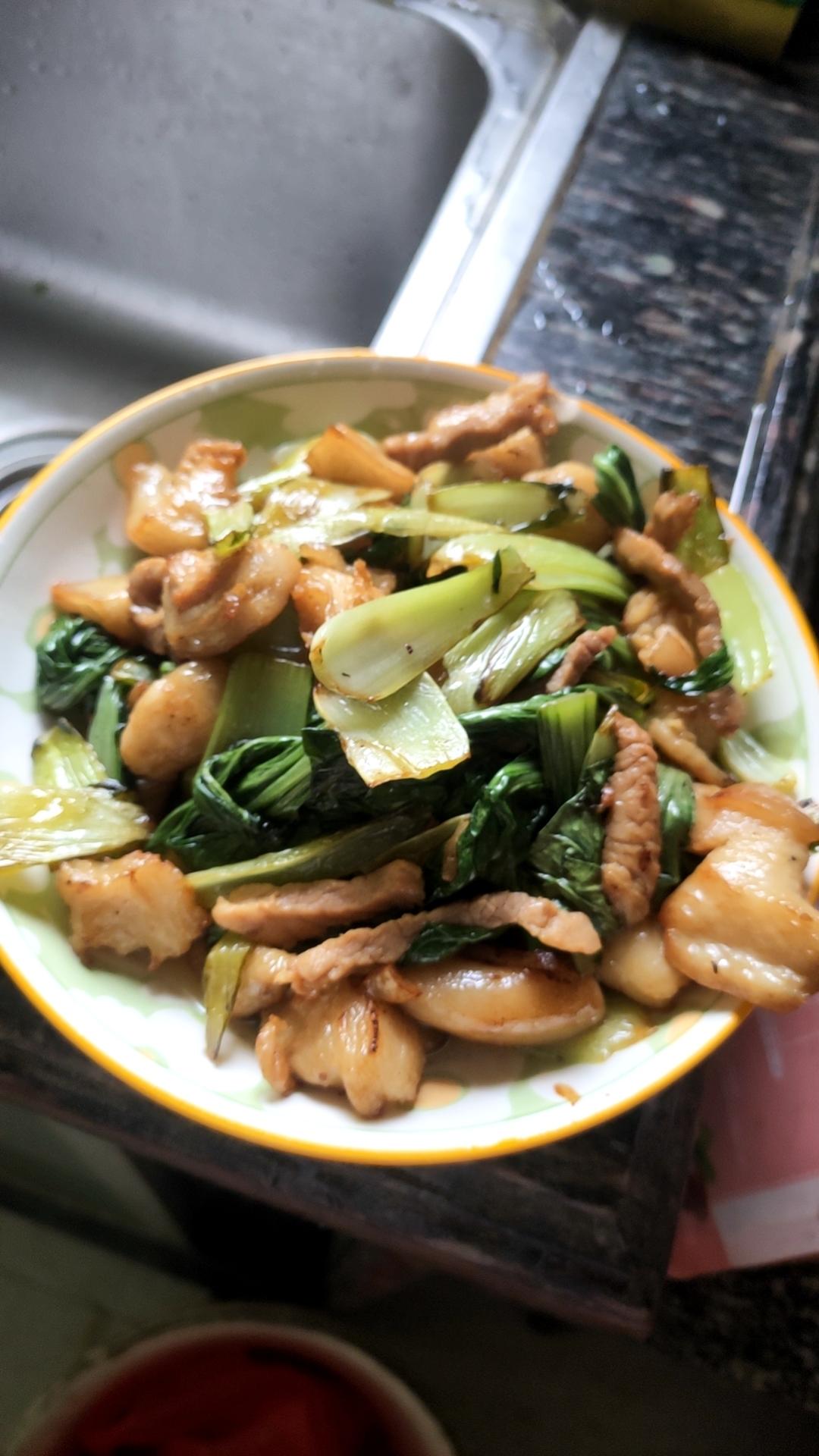 青菜炒肉丝